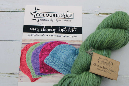 Easy Hat Knitting Kit in Chunky Baby Alpaca