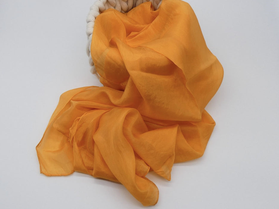 *REDUCED* Golden Orange Silk Scarf, Large