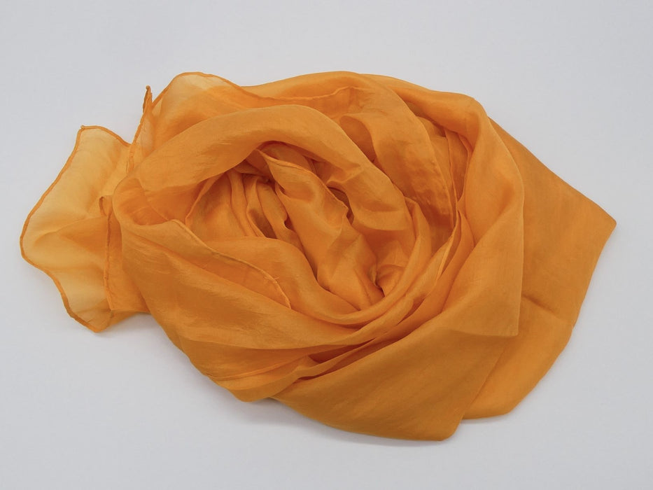 *REDUCED* Golden Orange Silk Scarf, Large