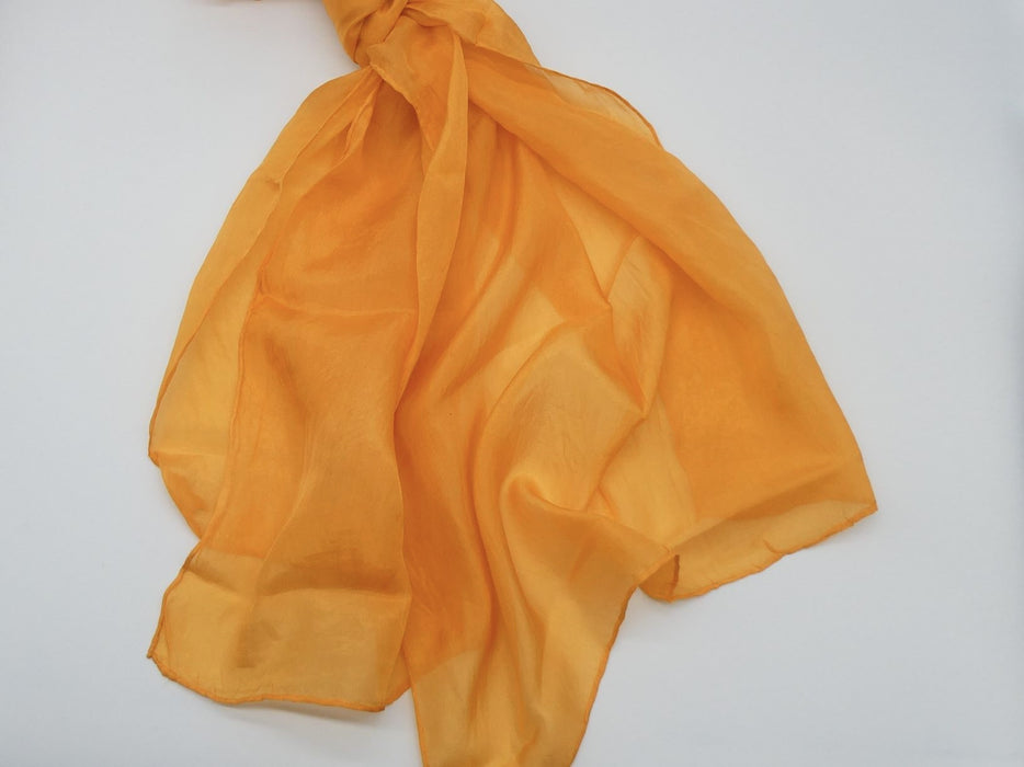 *REDUCED* Golden Orange Silk Scarf, Large