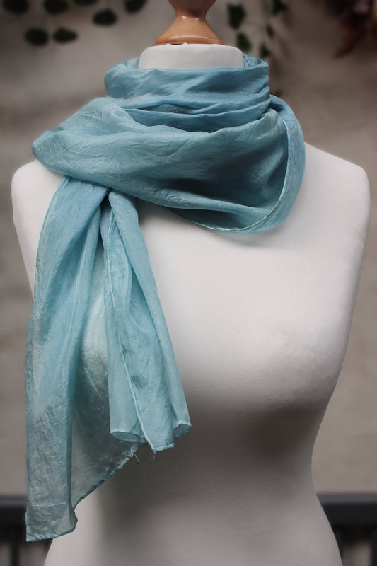 REDUCED* Pale Turquoise Silk Scarf, Large